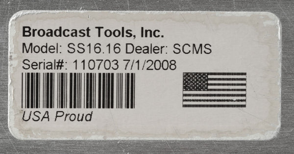 Broadcast Tools SS16.16 Balanced Analog Stereo Audio Automation Switcher Router-www.prostudioconnection.com