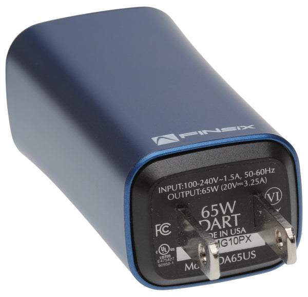 FINsix Dart 'C' Ultra Compact Lightweight 65W Laptop Charger w/ Dell 7.5mm 19.5V [Used]-www.prostudioconnection.com