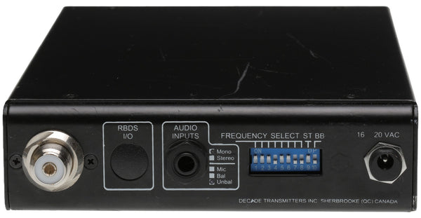 Decade MS-100 FM Mono Professional Low Power Audio Transmitter PL-259 SO-239-www.prostudioconnection.com