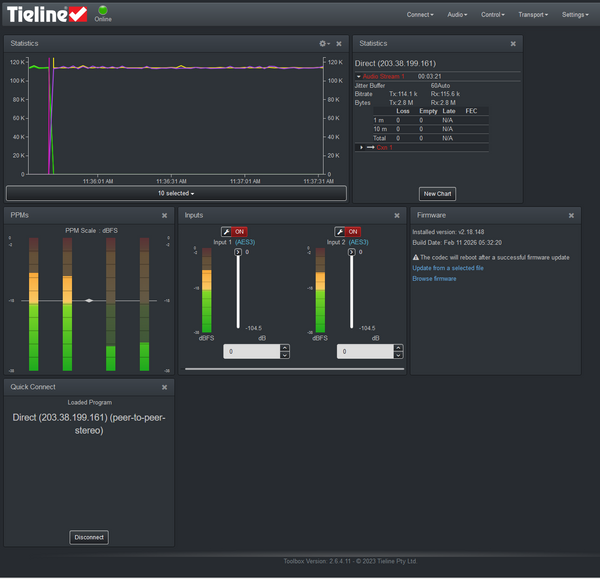 Tieline Bridge-IT TLB5100 Audio Over IP AAC Codec Internet AoIP SIP Endpoint-www.prostudioconnection.com
