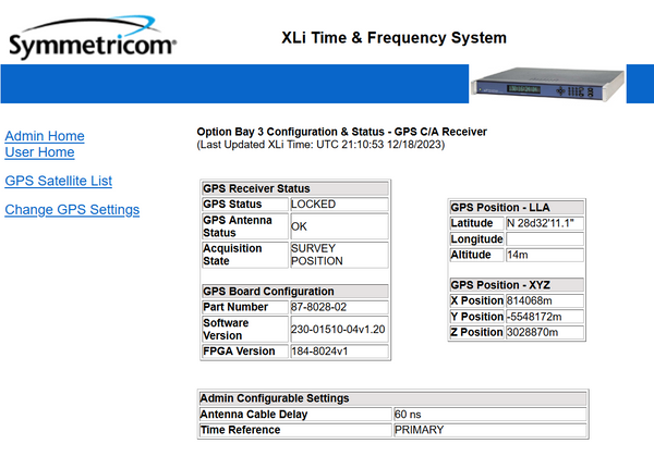 Symmetricom XLi 87-8028-2 w/New UPGRADED ublox GPS Receiver GUARANTEED GOOD SYNC [Used]-www.prostudioconnection.com