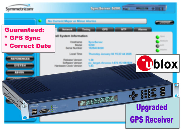 Symmetricom SyncServer S200 ublox UPGRADED GPS NTP Server Network Time Clock-www.prostudioconnection.com