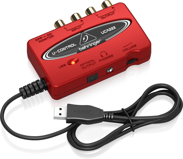 Behringer UCA222 Bidirectional USB Audio Interface SPDIF TOSlink Digital Output-www.prostudioconnection.com
