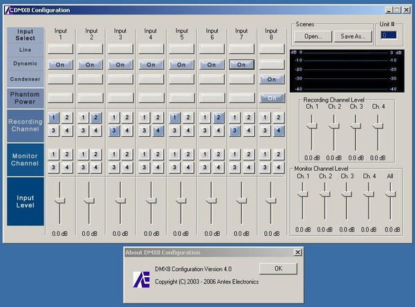 NEW Antex DMX8 Rackmount USB Court Recording 8 Channel Mixer PC Interface DMX 8-www.prostudioconnection.com