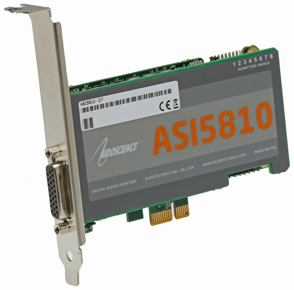 AudioScience ASI5810 PCIe LP Broadcast Sound Card AES Digital & Balanced Analog-www.prostudioconnection.com
