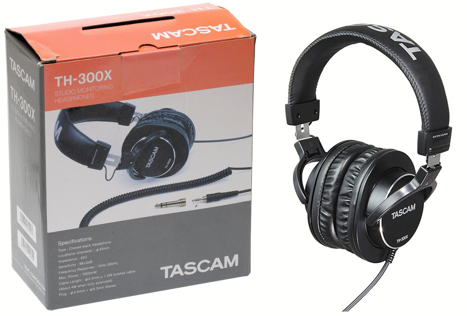 Tascam TH-300X Broadcast/DJ Studio Closed Back Headphones-www.prostudioconnection.com