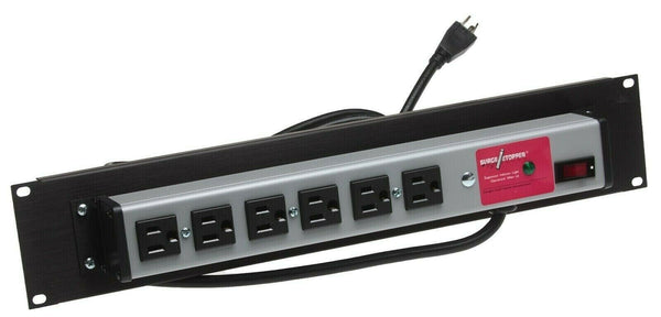 Brooks Power SurgeStopper 6 Outlet PDU Surge Protector 650J Rackmount 15' Cable-www.prostudioconnection.com