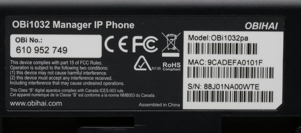 Obihai OBi1032 12 Line Duplex VoIP SIP Speaker Phone HD Voice - PHONE BASE ONLY-www.prostudioconnection.com