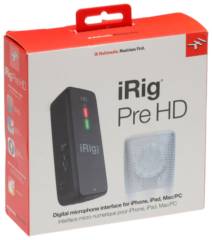 IK Multimedia iRig Pre HD High Definition Microphone Interface iOS MAC Android-www.prostudioconnection.com