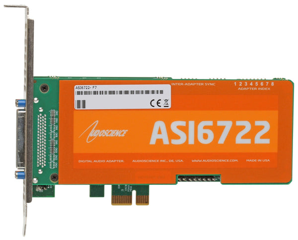 AudioScience ASI6722 Broadcast 2+2 Channel AES & Balanced Analog PCIe Sound Card-www.prostudioconnection.com