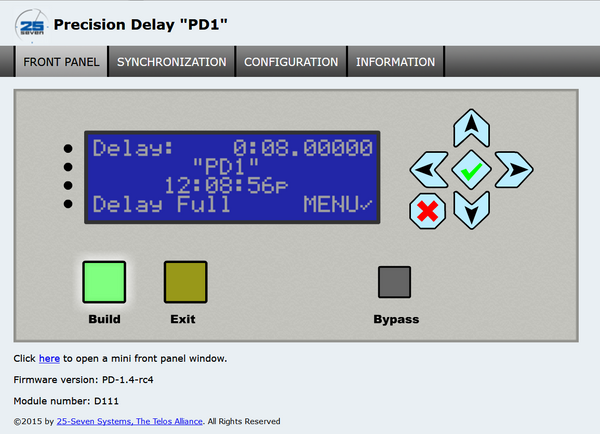 Telos 25 Seven PD-A Precision Delay AES Digital Audio Broadcast HD Radio Blend-www.prostudioconnection.com