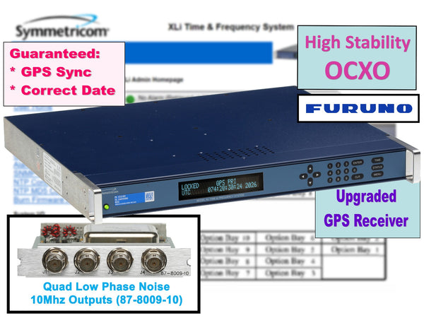 Symmetricom XLi High Stab. OCXO UPGRADED GPS 10MHz NTP Time Server NEW OPEN BOX!-www.prostudioconnection.com