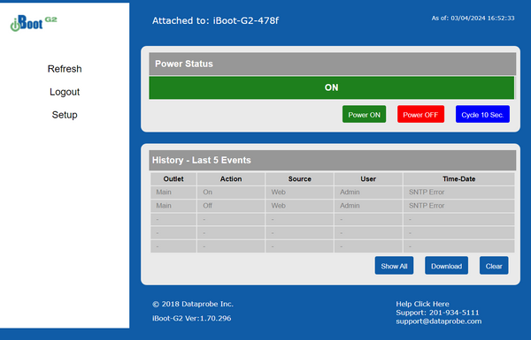 DataProbe iBoot G2 Internet Remote Web HTTP Power Management Switch Rebooter-www.prostudioconnection.com