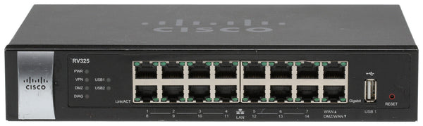 Cisco RV-325 14 Port Gigabit Wired VPN Router OpenVPN SPI Firewall IPSec RV325 [Used]-www.prostudioconnection.com