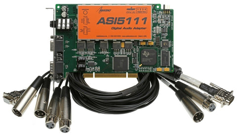 AudioScience ASI5111 Mic Preamp Card +2 XLR Cables AES Digital & Balanced Analog [Refurbished]-www.prostudioconnection.com
