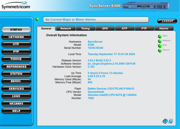 Symmetricom SyncServer PTP S300 UPGRADED GPS IEEE-1588 NTP Network Time Server-www.prostudioconnection.com