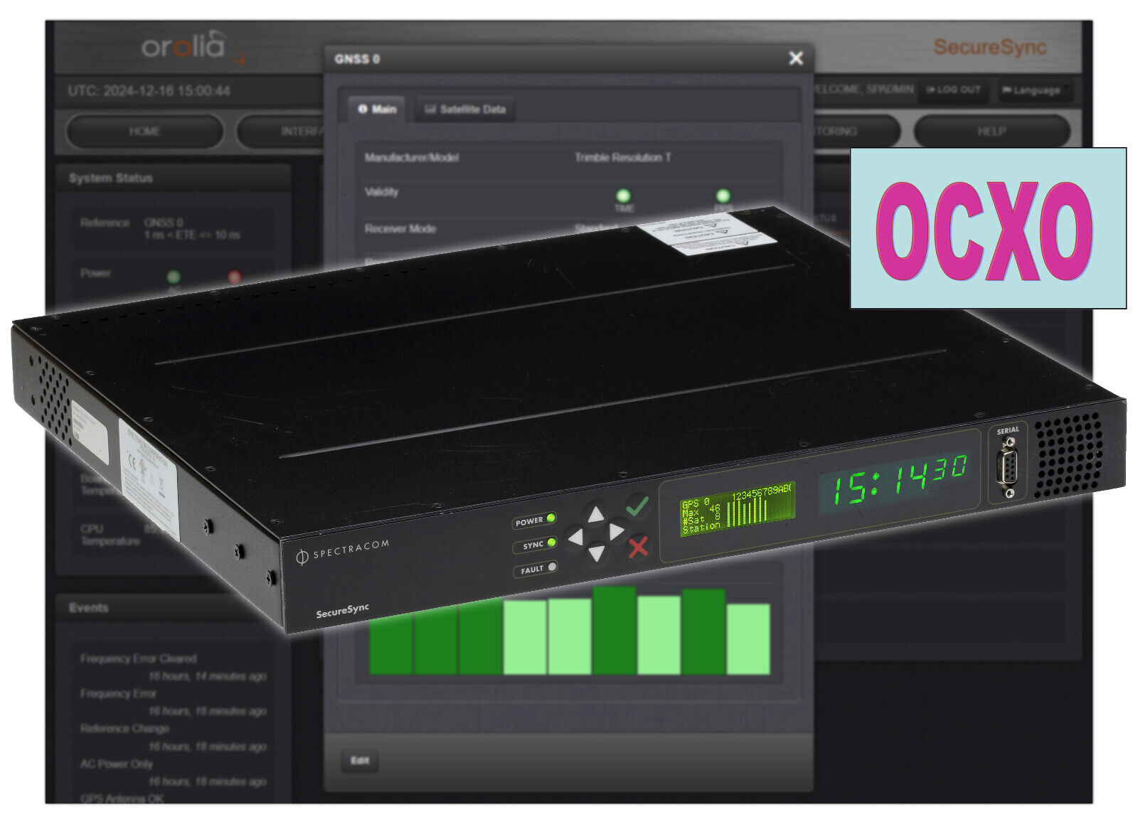 Spectracom SecureSync 213 OCXO NTP Network Time Server GPS 10MHz Oscillator-www.prostudioconnection.com