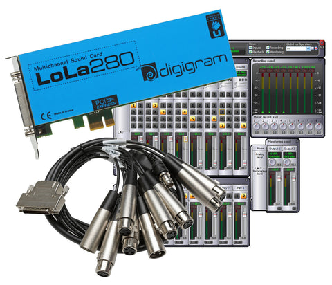 Digigram LoLa 280 Logging Skimmer 8 Channel HD Audio Recording PCIe x1 LP Card-www.prostudioconnection.com