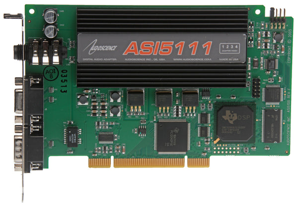 AudioScience ASI5111 F0 Broadcast Balanced Analog Sound Card w/ Mic Preamp & DB9-www.prostudioconnection.com