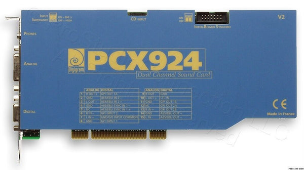 Digigram PCX924 v2 AES/EBU & Balanced Audio Broadcast Multichannel Sound Card [Refurbished]-www.prostudioconnection.com