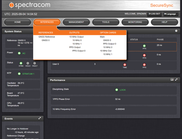 Spectracom SecureSync 013 GPS Beidou OCXO 10MHz Oscillator NTP Network Server-www.prostudioconnection.com