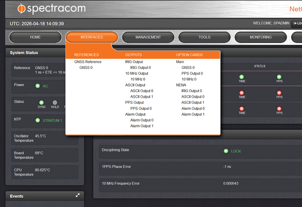 Spectracom 9483 OCXO GPS NENA ASCII NetClock NTP Network Time Server 10MHz 1PPS-www.prostudioconnection.com
