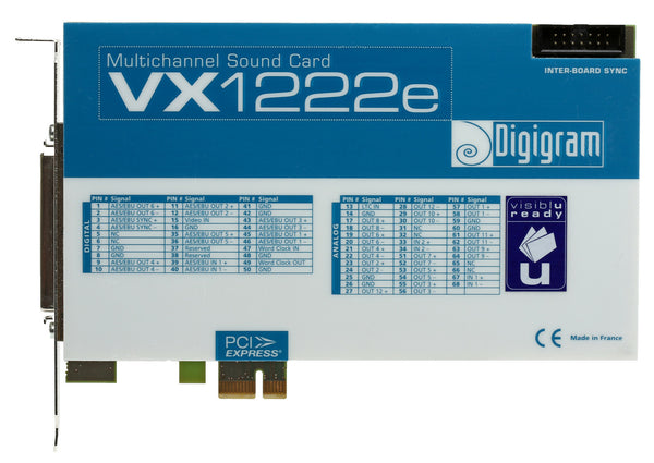 NEW Digigram VX1222e 12 Channel AES Digital/Analog 192kHz Broadcast Sound Card-www.prostudioconnection.com