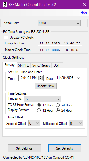 ESE ES-102U UPGRADED ublox GPS SMPTE/EBU TC90 Timecode LED Clock Time Receiver [Used]-www.prostudioconnection.com