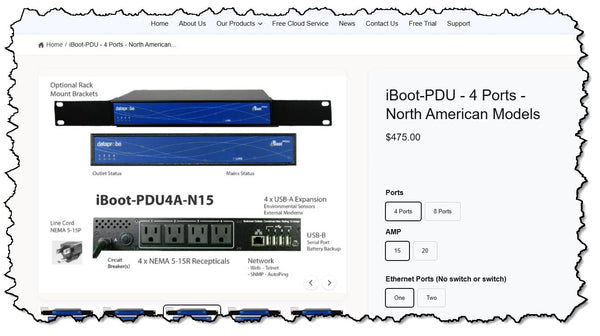 DataProbe iBoot PDU4-N15 15A Internet Remote Controlled Power Switch Reboot Bar-www.prostudioconnection.com