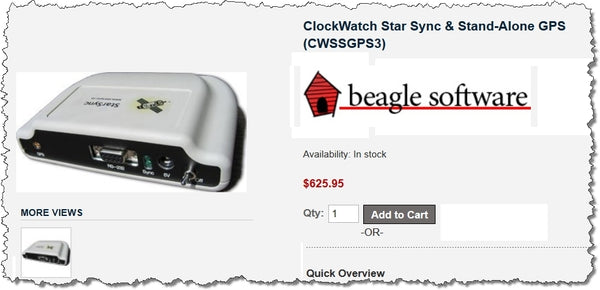ClockWatch StarSync GPS Atomic Time Receiver Antenna NMEA Code RS-232 4800 Baud [Used]-www.prostudioconnection.com