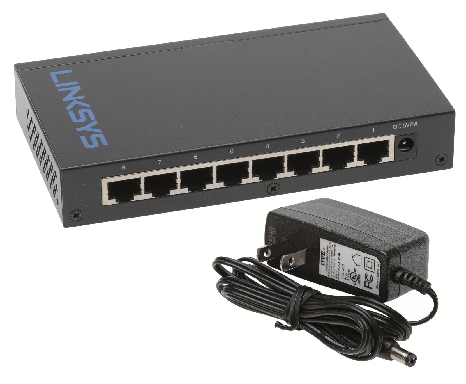 Linksys LGS108 8-port 1000Mbps Business Gigabit Desktop Switch w 5V Power Supply-www.prostudioconnection.com
