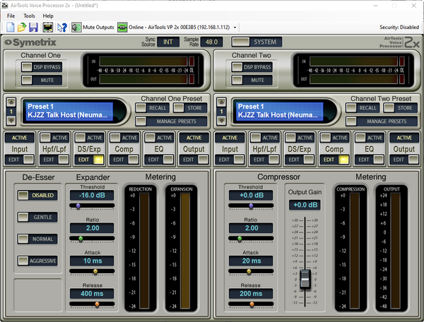 Airtools Symetrix 2X AES Digital Voice Processor Preamplifier Podcast Voiceover-www.prostudioconnection.com