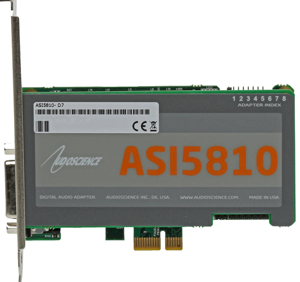 AudioScience ASI5810 PCIe LP Broadcast Sound Card AES Digital & Balanced Analog-www.prostudioconnection.com