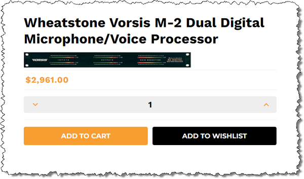 Wheatstone Vorsis M-2 AES Digital 96KHz Voice Processor Preamp Compressor M2-www.prostudioconnection.com
