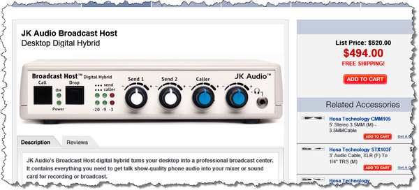 JK Audio Broadcast Host Audio Console Phone Line Interface Digital Hybrid IFB-www.prostudioconnection.com