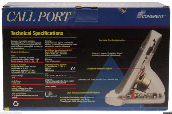 Coherent Call Port VoIP Echo Canceling PC Speakerphone Skype Duplex Adapter LNIB [Used]-www.prostudioconnection.com