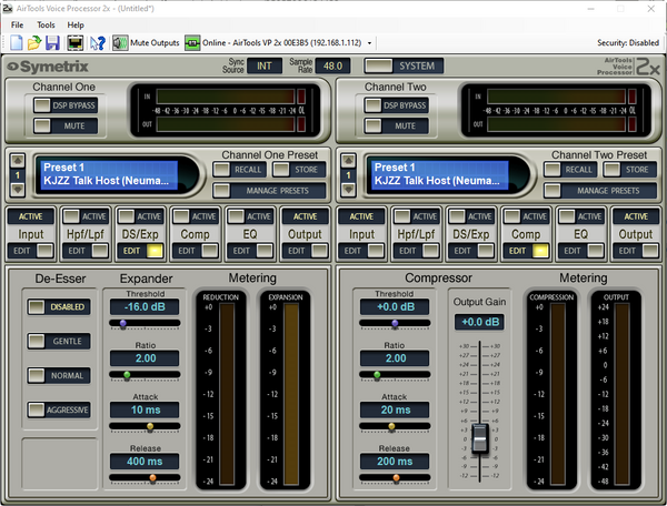 Airtools Symetrix 2X Dual Digital Voice Speech Processor Preamplifier Voiceover-www.prostudioconnection.com