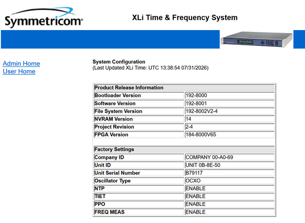 Symmetricom XLi OCXO UPGRADED GPS LPN 10MHz Oscillator NTP Time Server 4x IRIG-B-www.prostudioconnection.com