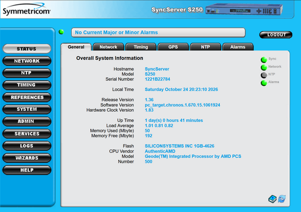 Symmetricom SyncServer S250 OCXO UPGRADED ublox GPS NTP Network Time Server-www.prostudioconnection.com