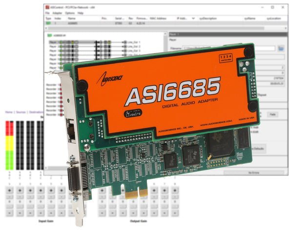 Audioscience ASI6685 PCIe Livewire Broadcast 8 Channel Multichannel Sound Card-www.prostudioconnection.com
