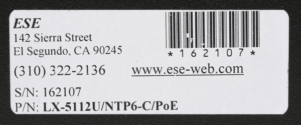 ESE LX-5112U NTP Client PoE Self-Setting 12" Analog Studio Timecode Wall Clock-www.prostudioconnection.com