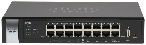 Cisco RV-325 14 Port Gigabit Wired VPN Router OpenVPN SPI Firewall IPSec RV325 [Used]-www.prostudioconnection.com