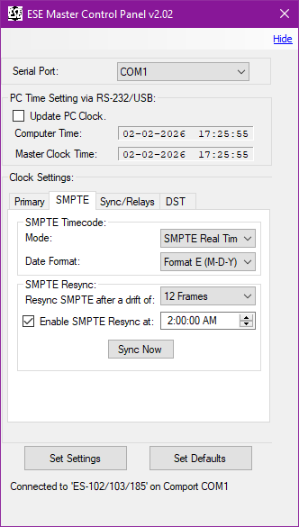 ESE ES-102U UPGRADED ublox GPS SMPTE/EBU TC90 Timecode LED Clock Time Receiver [Used]-www.prostudioconnection.com