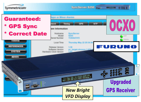 Symmetricom SyncServer S250 OCXO UPGRADED Furuno GPS NTP Network Time Server-www.prostudioconnection.com