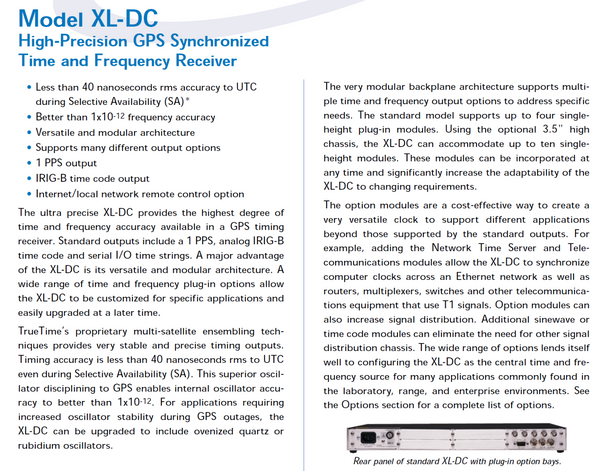 TrueTime Symmetricom XL-DC GPS TCXO 10Mhz Oscillator LCD Clock IRIG-B 1PPS w/FTM [Refurbished]-www.prostudioconnection.com