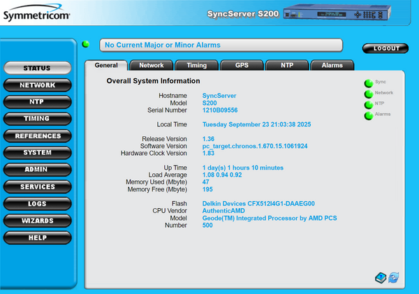Symmetricom SyncServer S200 Furuno UPGRADED GPS NTP Server Network Time Clock-www.prostudioconnection.com