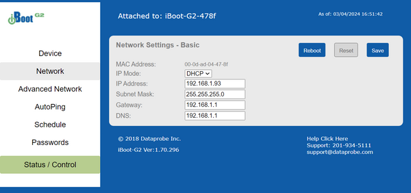 DataProbe iBoot G2 Internet Remote Web HTTP Power Management Switch Rebooter-www.prostudioconnection.com