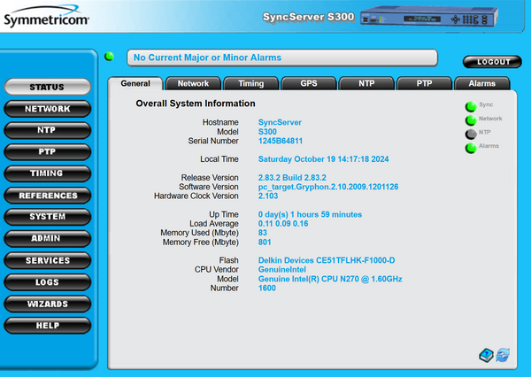 Symmetricom SyncServer PTP S300 UPGRADED GPS NTP Network Time Server NEW DISPLAY-www.prostudioconnection.com