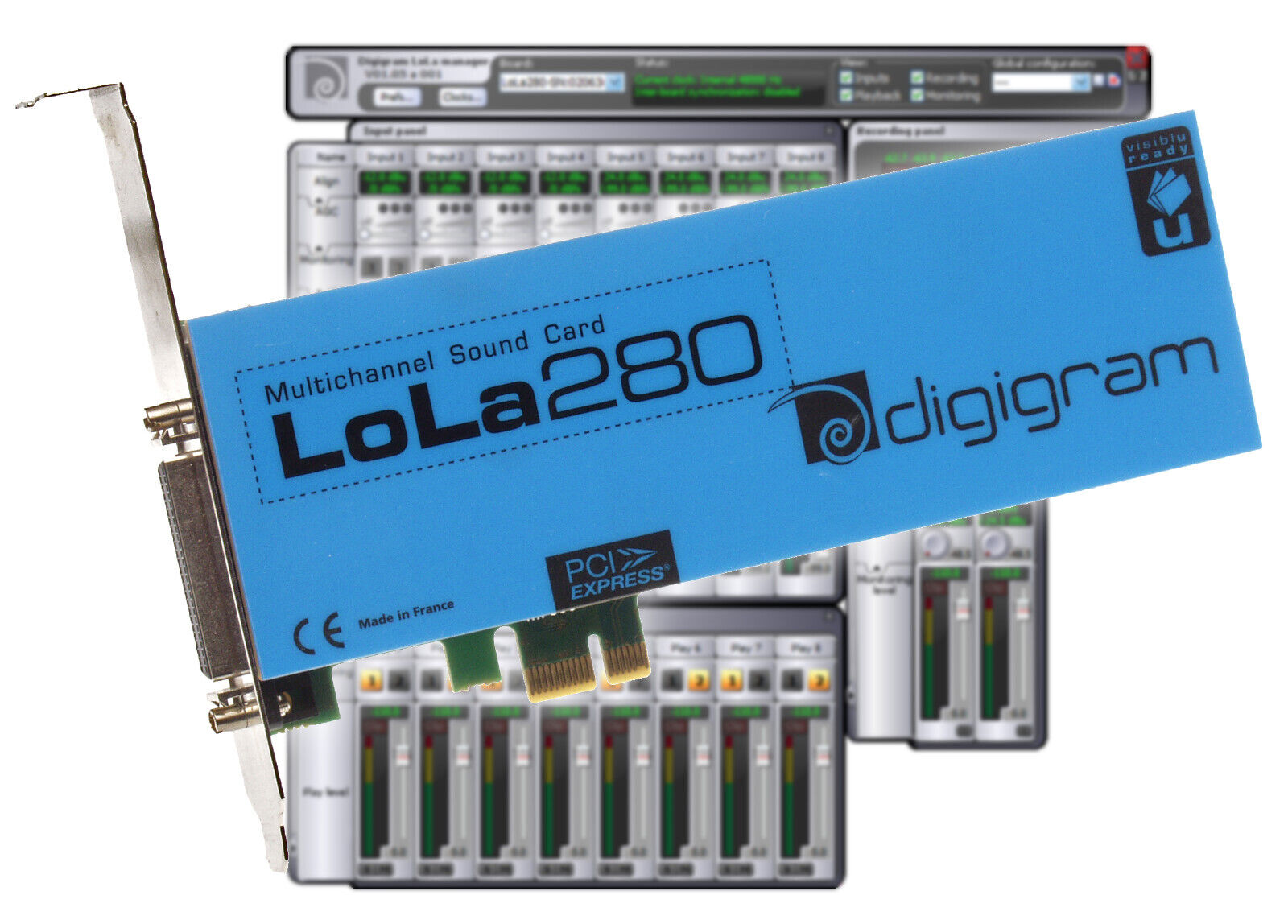 Digigram LoLa280 Logging Skimmer 8 Channel HD Audio Recording PCIe x1 Card [Refurbished]-www.prostudioconnection.com