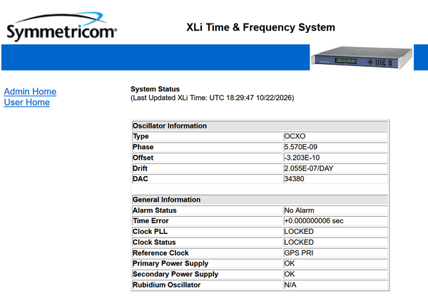 Symmetricom XLi GPS OCXO 10MHz Oscillator NTP Time Server w/ PPO TIET Freq Meas-www.prostudioconnection.com